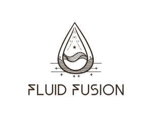 Spiritual Water Drop Liquid logo design