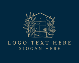 Hand Drawn - Floral House Stem logo design