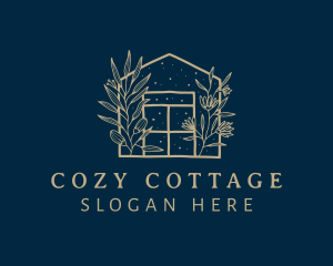 Cottage - Floral House Stem logo design