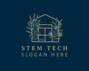 Floral House Stem  logo design