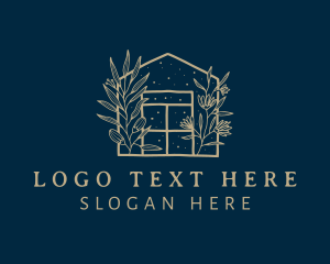 Cottage - Floral House Stem logo design