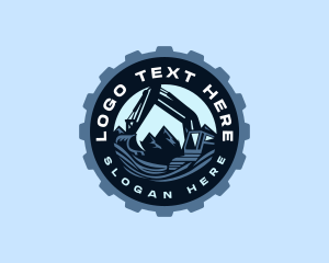Cog - Excavator Machinery Construction logo design