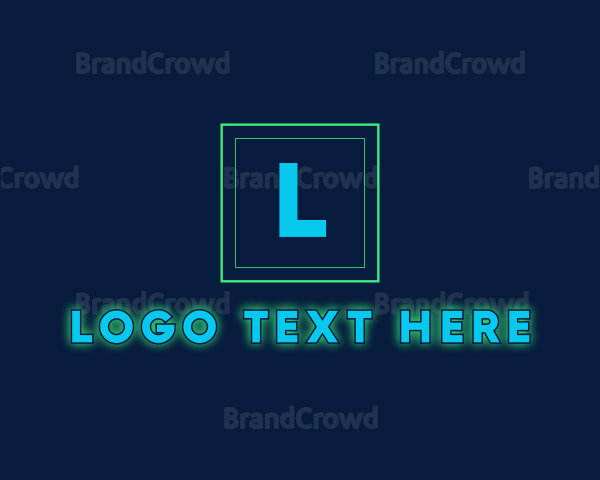 Glowing Neon Tech Startup Logo