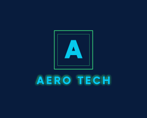 Glowing Neon Tech Startup  logo design