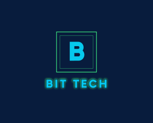 Glowing Neon Tech Startup  logo design