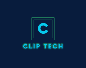 Glowing Neon Tech Startup  logo design