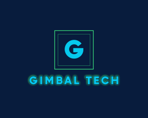 Glowing Neon Tech Startup  logo design