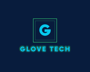 Glowing Neon Tech Startup  logo design