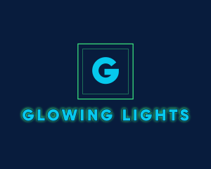 Glowing Neon Tech Startup  logo design