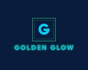 Glowing Neon Tech Startup  logo design