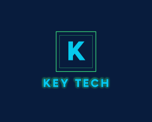 Glowing Neon Tech Startup  logo design