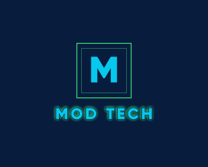 Glowing Neon Tech Startup  logo design