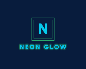 Glowing Neon Tech Startup  logo design