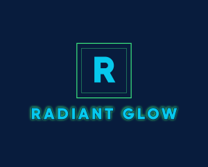 Glowing Neon Tech Startup  logo design