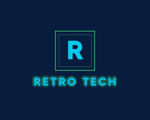 Glowing Neon Tech Startup  logo design