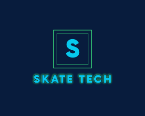 Glowing Neon Tech Startup  logo design