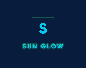 Glowing Neon Tech Startup  logo design