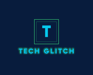 Glowing Neon Tech Startup  logo design