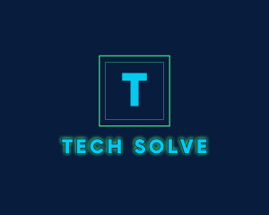 Glowing Neon Tech Startup  logo design