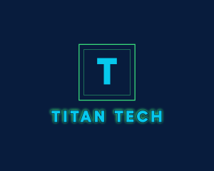 Glowing Neon Tech Startup  logo design