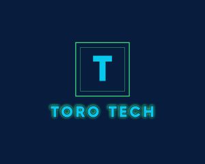 Glowing Neon Tech Startup  logo design