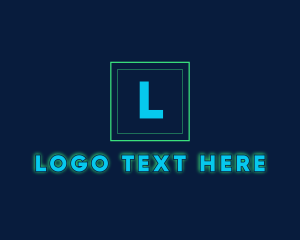 Glowing Neon Tech Startup  Logo