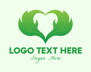 Lover - Green Organic Heart logo design