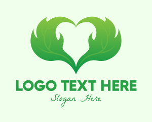 Green - Green Organic Heart logo design