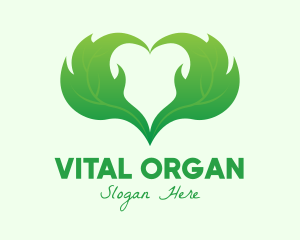 Green Organic Heart logo design