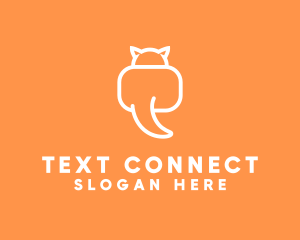 Texting - Cat Speech Bubble logo design