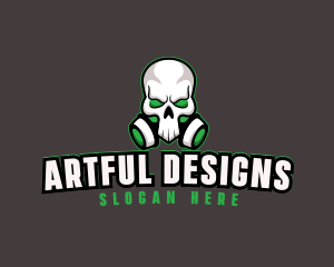 Skull Gas Mask logo design