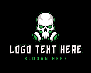 Stream - Green Skull Gaming Gas Mask logo design