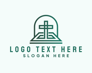Chapel - Religious Altar Cross logo design