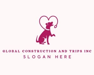 Veterinary - Dog Heart Leash logo design