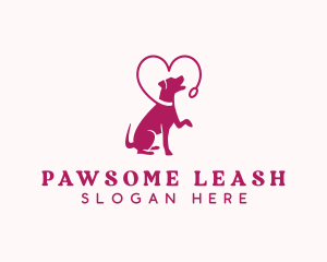 Dog Heart Leash logo design