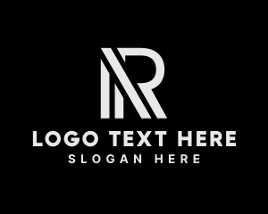 Letter Nr - Modern Geometric Business Letter R logo design