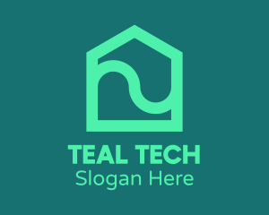 Teal Pentagon House logo design