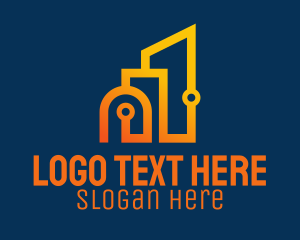 Home Service - Orange Modern City logo design
