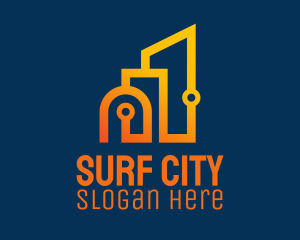 Orange Modern City  logo design