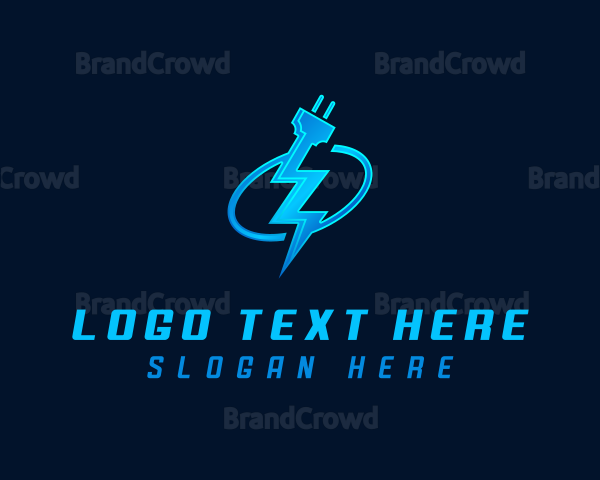 Lightning Plug Electric Logo