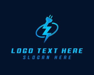 Electronic - Lightning Plug Electric logo design