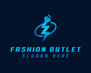 Lightning Plug Electric logo design