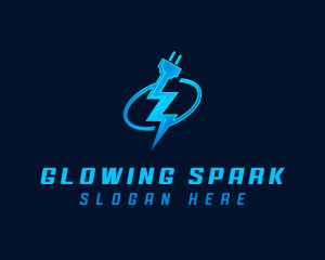 Lightning Plug Electric logo design