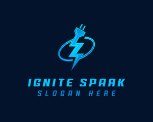 Lightning Plug Electric logo design