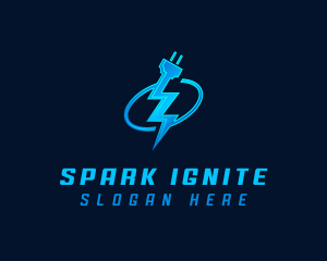 Lightning Plug Electric logo design