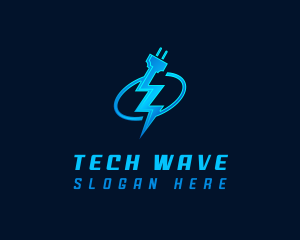 Electronic - Lightning Plug Electric logo design