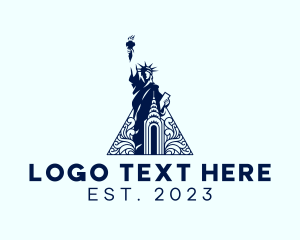 Statue - America Art Deco Liberty logo design