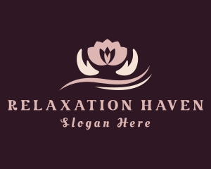 Massage - Lotus Hand Massage logo design