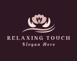 Massage - Lotus Hand Massage logo design