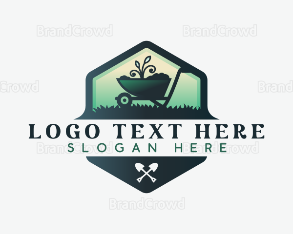 Wheelbarrow Landscaping Garden Logo